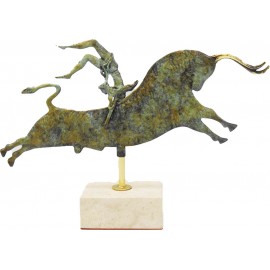 Bull leaping Handmade Statue by Brass - knossos shop