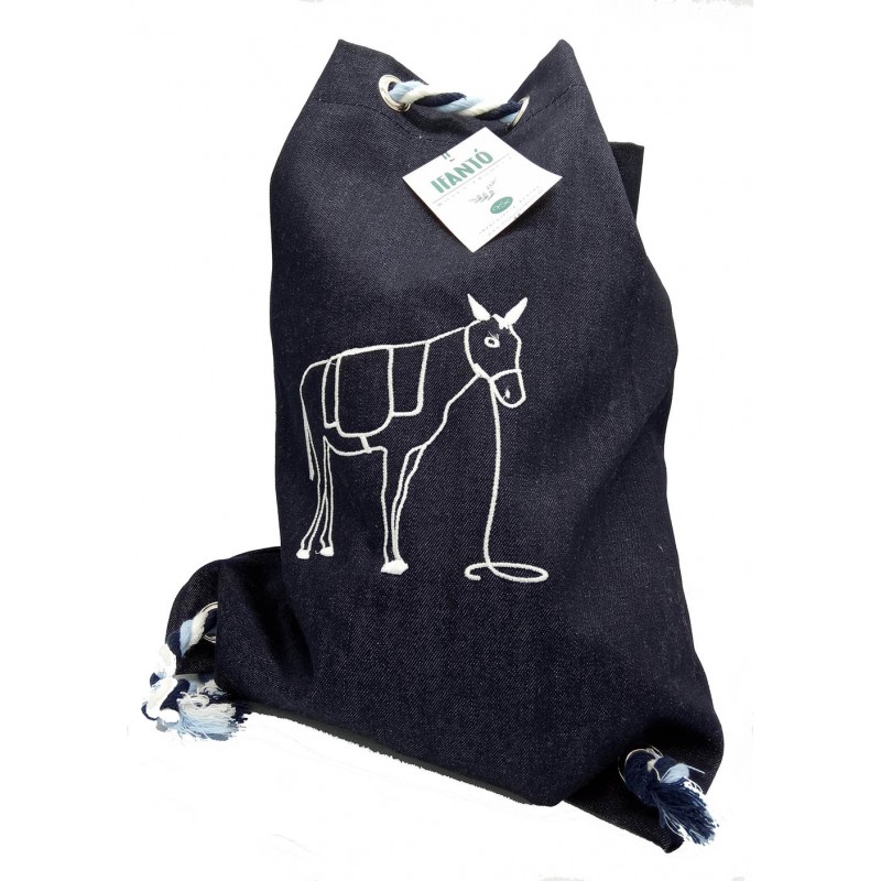 Back pack with donkey jean Υφαντουργία Κρήτης - knossos shop