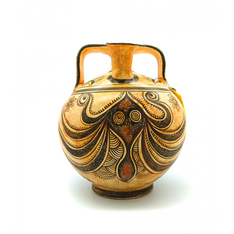 Minoan GREEK POTTERY False Neck Jar Handmade painted with an Octopus Museum REPLICA - knossos shop